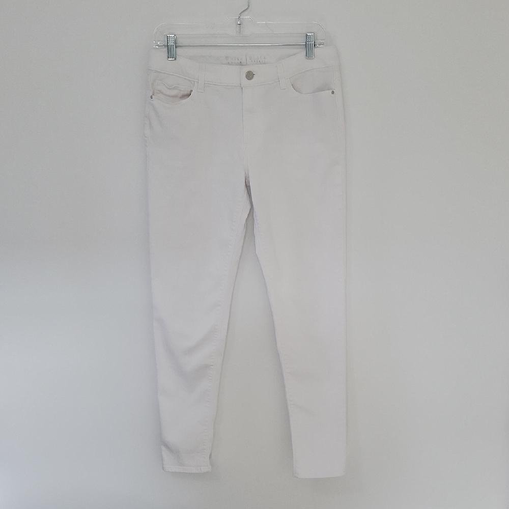White House Black Market Skinny White Jeans, Size 6R